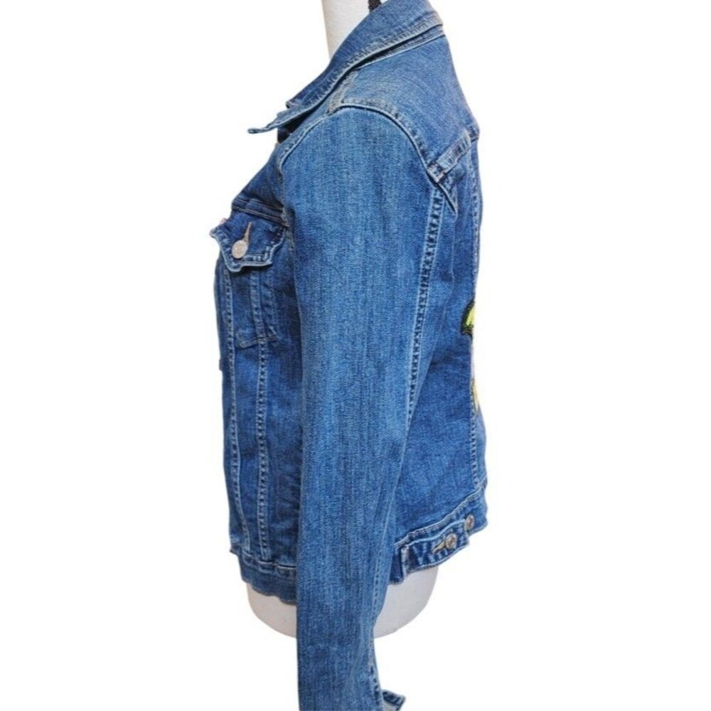 Levis Jean Jacket Sequin Hamsa Size Small Boho Hand Of Fatima - Picture 5 of 9